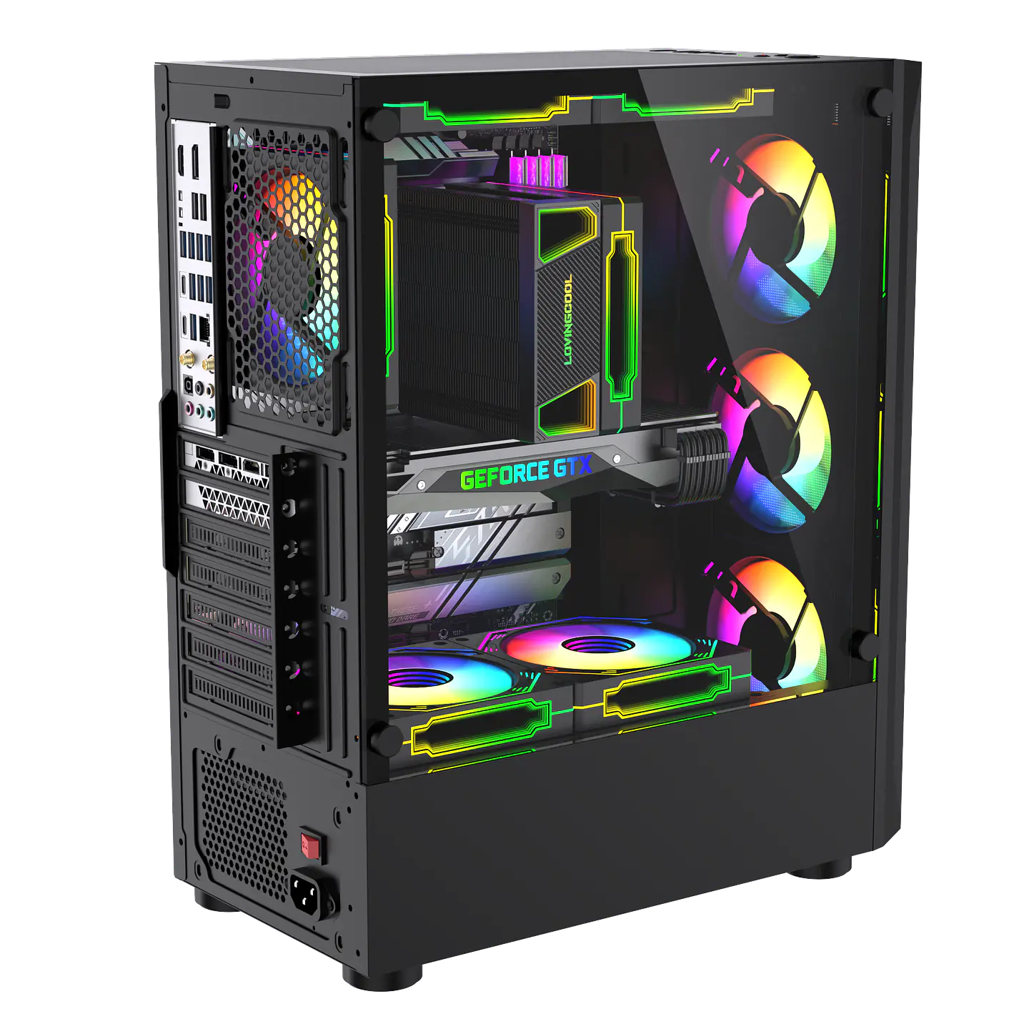 Gabinete Gamer Rgb Atx, Vidrio Templado, Usb 3.0 Max 8 Fans + ventilador de regalo 120 mm 6