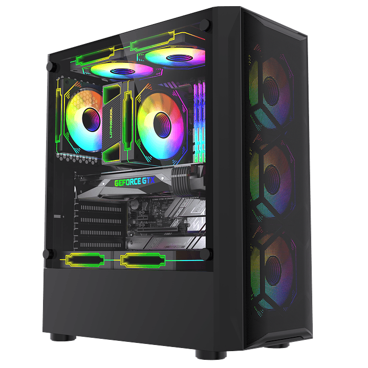 Gabinete Gamer Rgb Atx, Vidrio Templado, Usb 3.0 Max 8 Fans + ventilador de regalo 120 mm 9