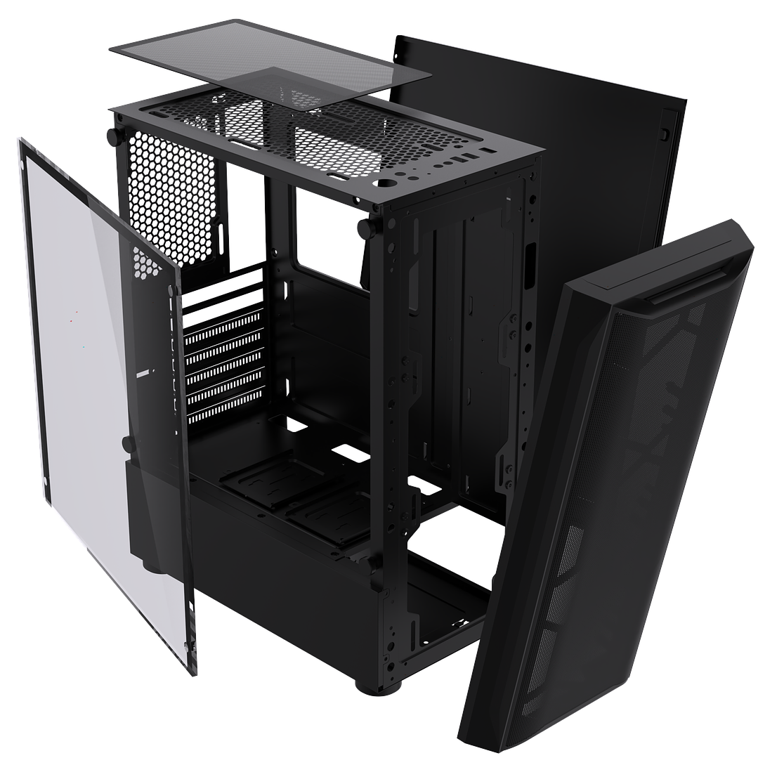 Gabinete Gamer Rgb Atx, Vidrio Templado, Usb 3.0 Max 8 Fans + ventilador de regalo 120 mm 10