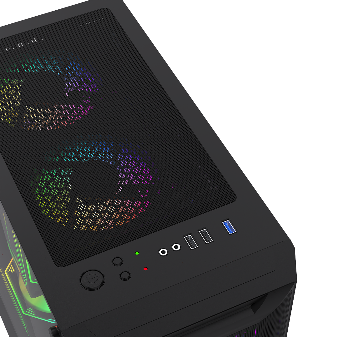 Gabinete Gamer Rgb Atx, Vidrio Templado, Usb 3.0 Max 8 Fans + ventilador de regalo 120 mm 12