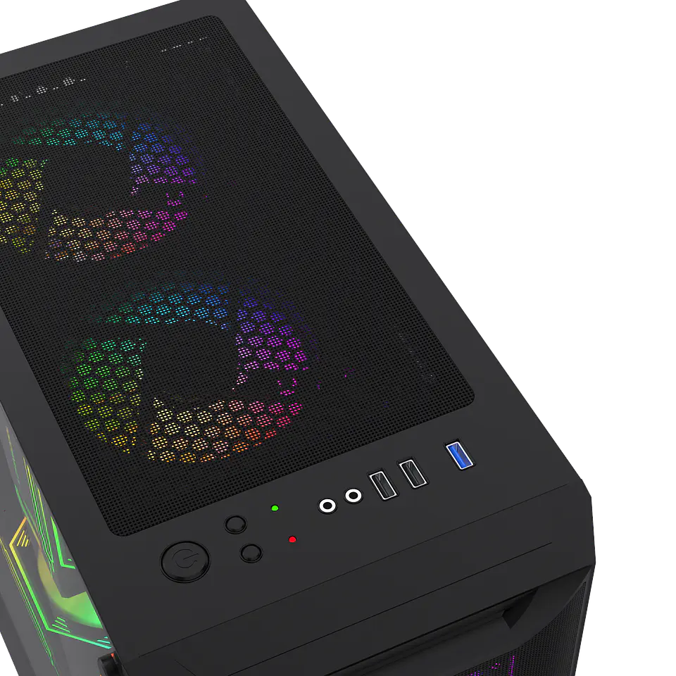 Gabinete Gamer Rgb Atx, Vidrio Templado, Usb 3.0 Max 8 Fans + ventilador de regalo 120 mm 12