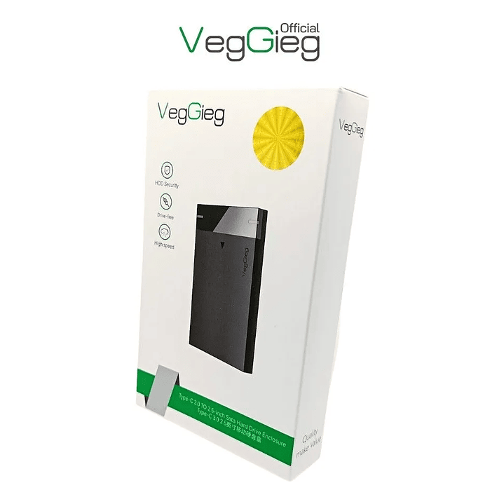 Carcasa De Disco Duro Case Externo Usb 3.0 Sata 3.0 Veggieg Negro 2