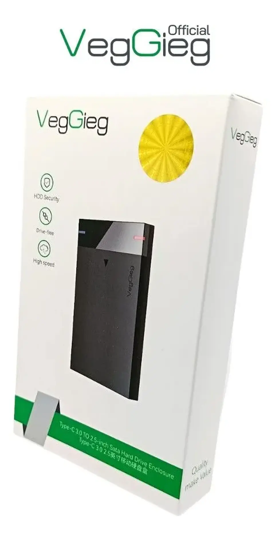 Carcasa De Disco Duro Case Externo Usb 3.0 Sata 3.0 Veggieg Negro 2