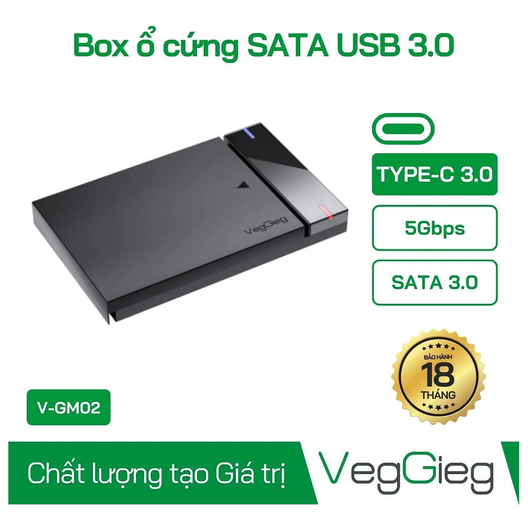 Carcasa De Disco Duro Case Externo Usb 3.0 Sata 3.0 Veggieg Negro 5