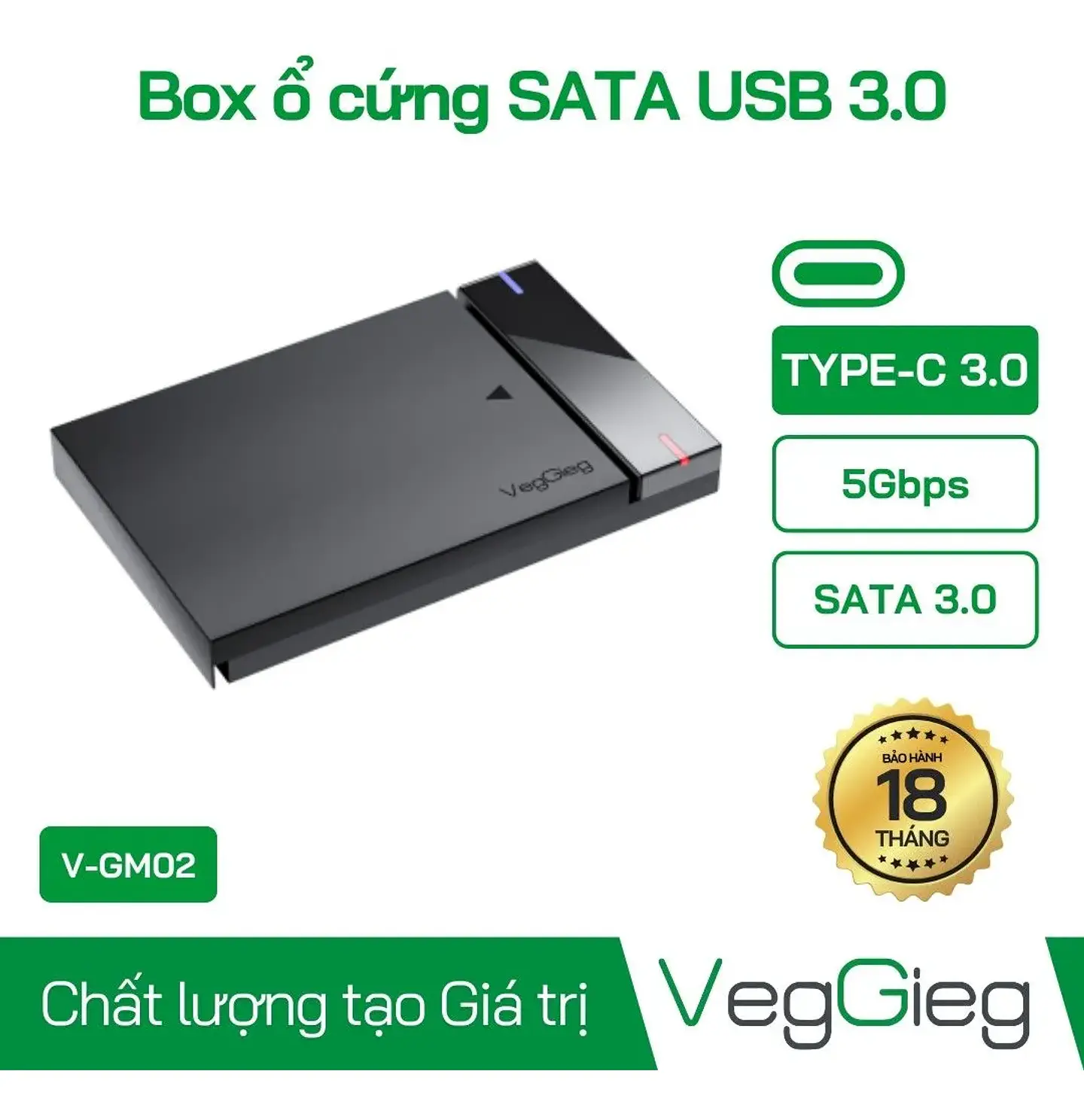 Carcasa De Disco Duro Case Externo Usb 3.0 Sata 3.0 Veggieg Negro 5