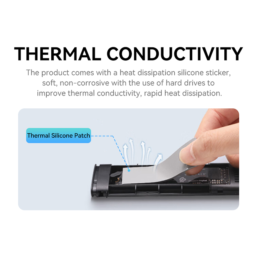 Case Cofre Disco Duro Usb C 3.0 M2 Nvme 10 Gbps Veggieg Gris 4