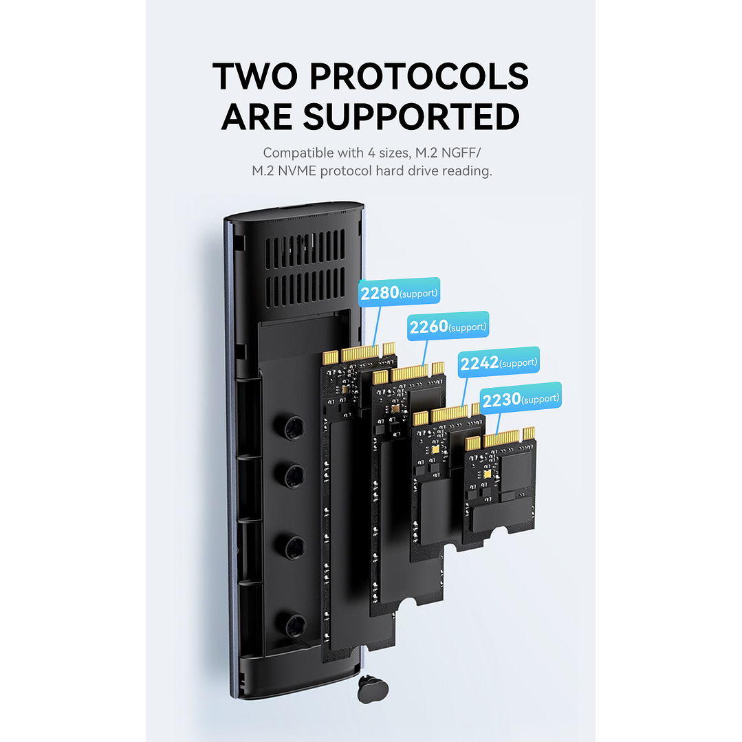 Case Cofre Disco Duro Usb C 3.0 M2 Nvme 10 Gbps Veggieg Gris 2