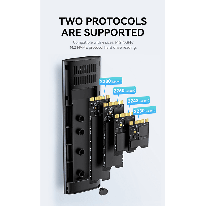 Case Cofre Disco Duro Usb C 3.0 M2 Nvme 10 Gbps Veggieg Gris 2