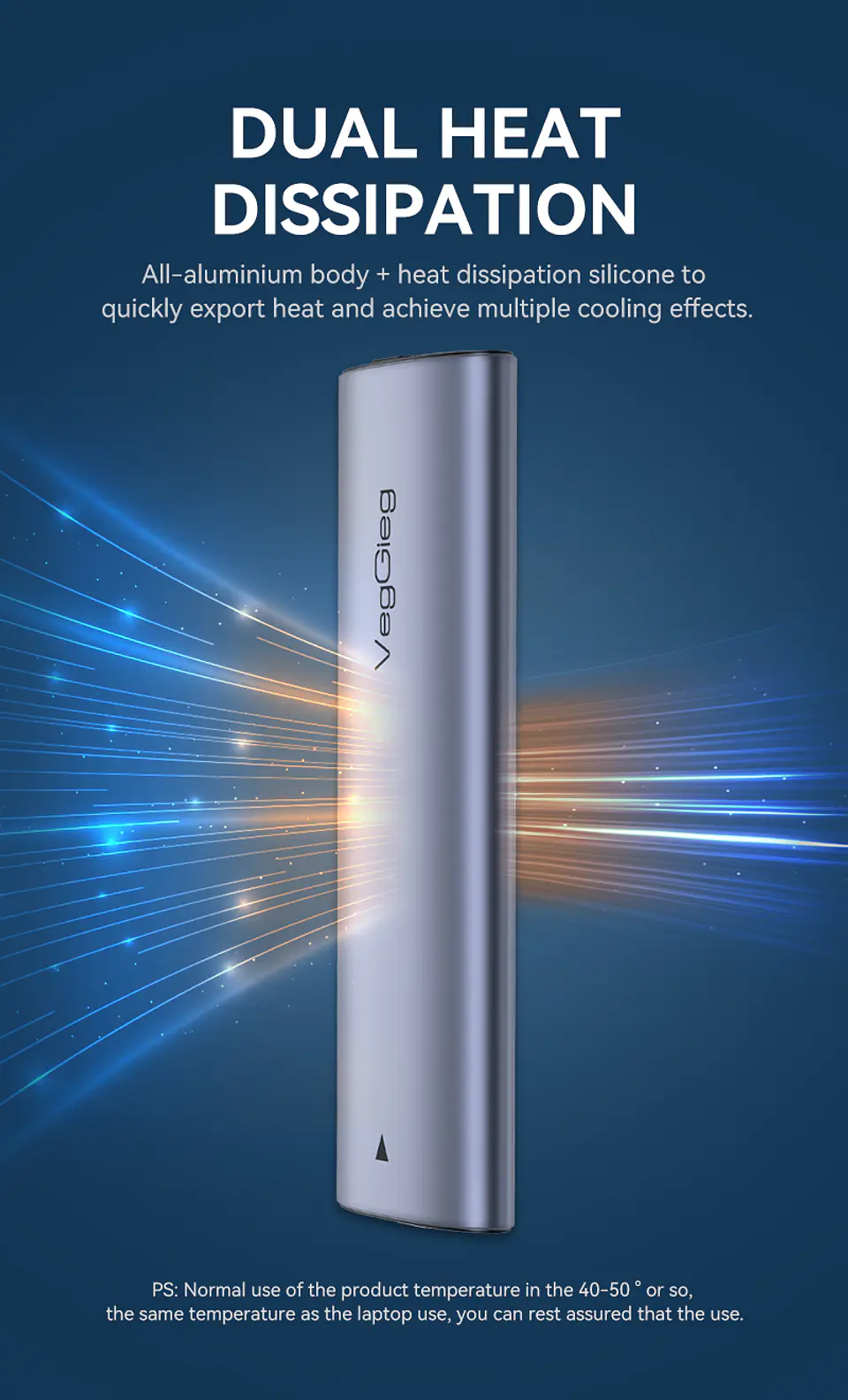 Case Cofre Disco Duro Usb C 3.0 M2 Nvme 10 Gbps Veggieg Gris 10