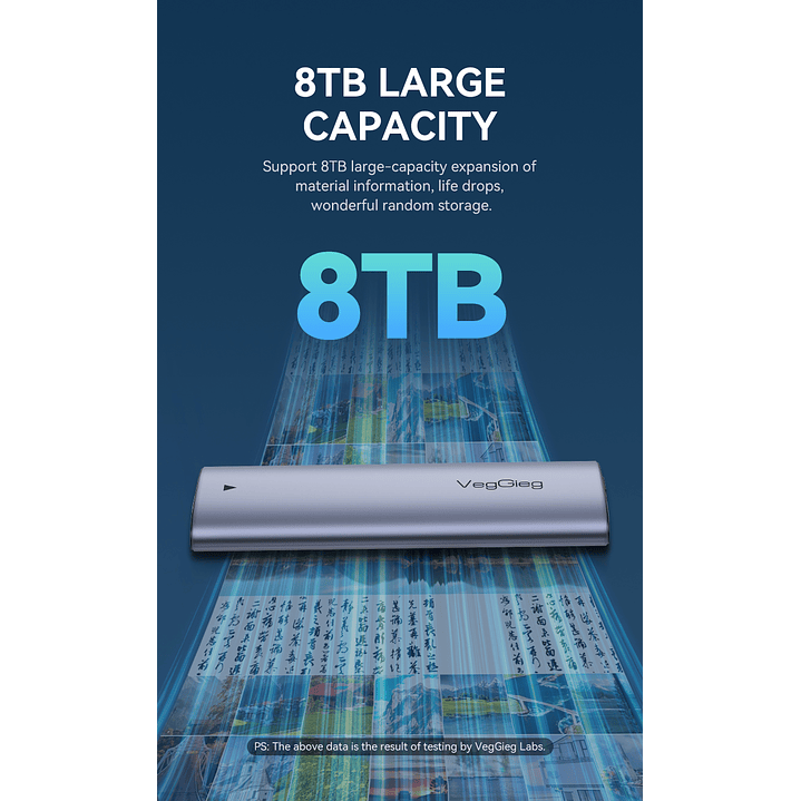 Case Cofre Disco Duro Usb C 3.0 M2 Nvme 10 Gbps Veggieg Gris 13