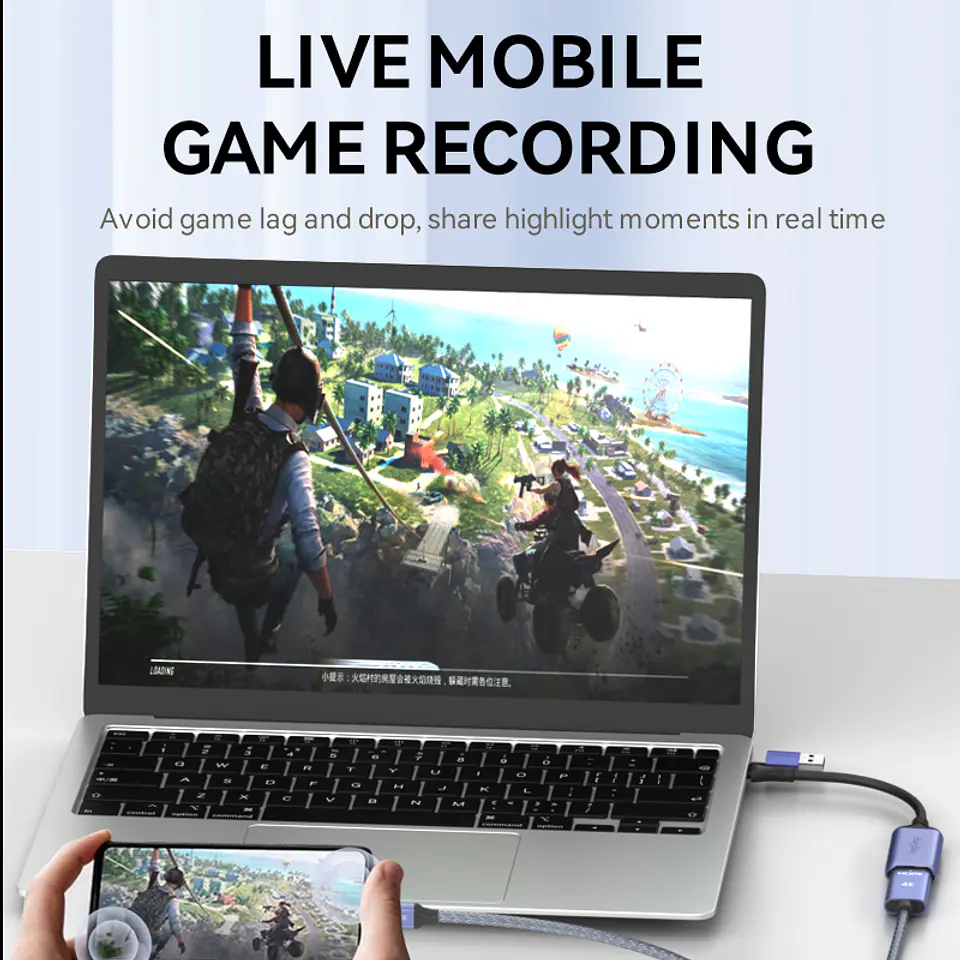 Capturadora De Video 4k 60hz 1080p Tipo C 3.0 Usb Veggieg Gris 5