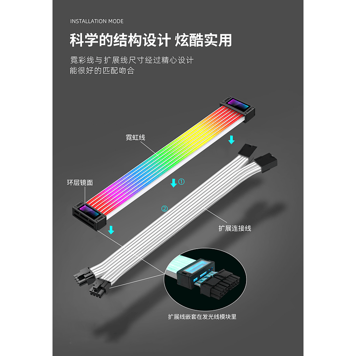 Cable De Alimentación Para Pc 24pin Argb Para Pc Gamer  8