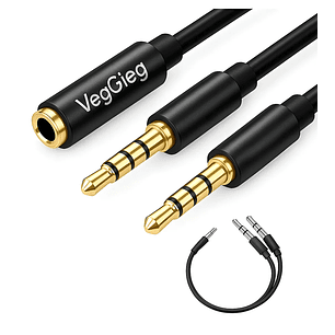 Splitter Adaptador Jack 3.5mm Divisor De Audio Veggieg
