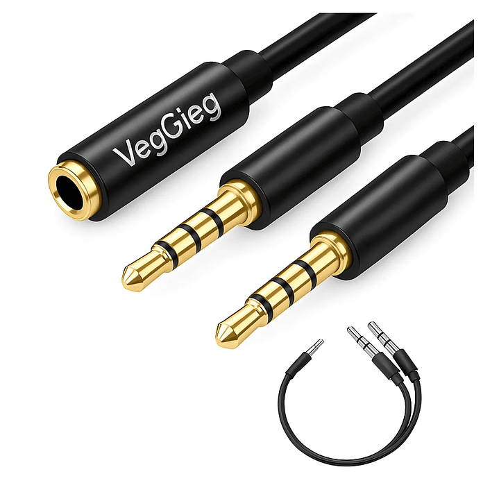 Splitter Adaptador Jack 3.5mm Divisor De Audio Veggieg 1