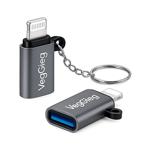 Adaptador Otg Usb 3.0 A Lightning Datos Y Carga Veggieg Gris