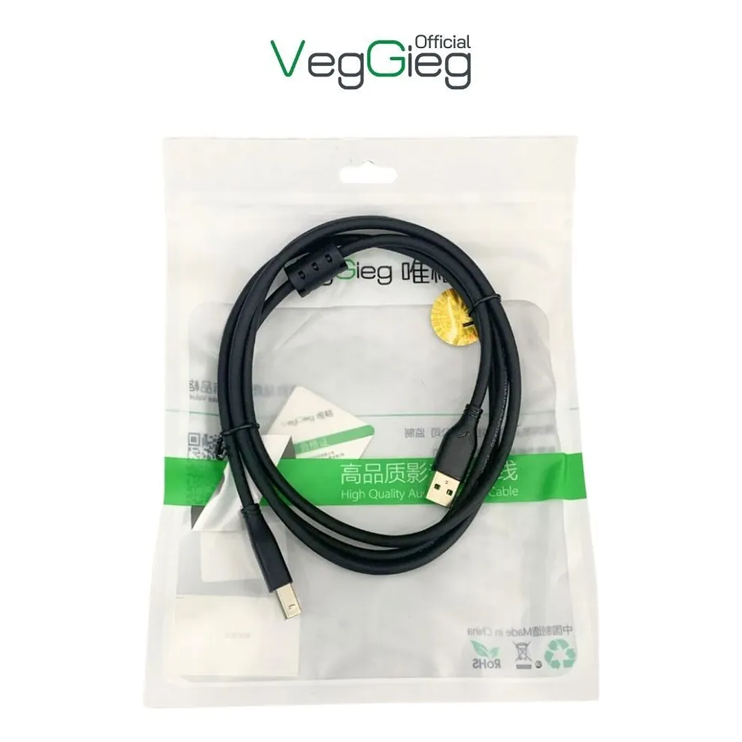 Cable Impresora Premium Usb 2.0 A Usb Tipo B 1.5 / 3 / 5mts Veggieg Negro 6