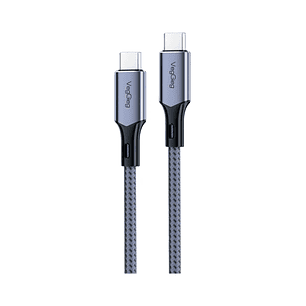 Cable Veggieg De Carga Rápida Tipo C A Tipo C 100 W Trenzado Gris