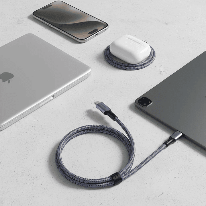 Cable Veggieg De Carga Rápida Tipo C A Tipo C 100 W Trenzado Gris 5
