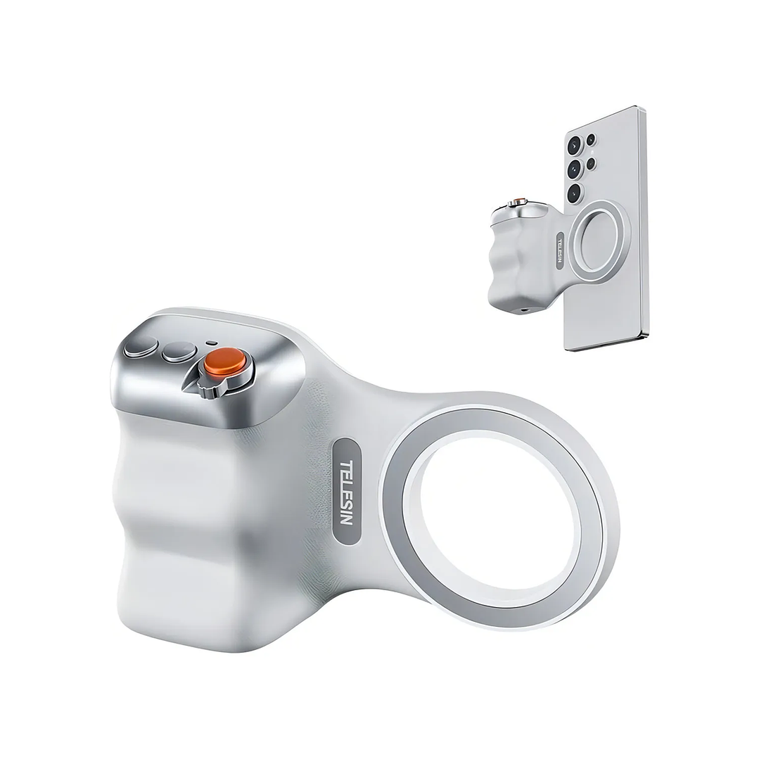 Empuñadura Magnetica Para Camara De Teléfono Soporte Telesin Blanco SAMSUNG - IPHONE 1