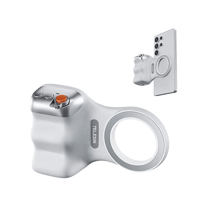Empuñadura Magnetica Para Camara De Teléfono Soporte Telesin Blanco SAMSUNG - IPHONE 1