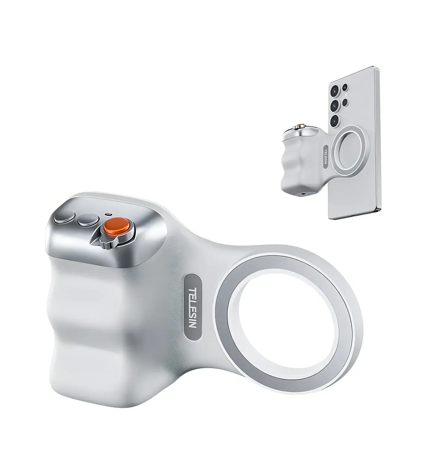 Empuñadura Magnetica Para Camara De Teléfono Soporte Telesin Blanco SAMSUNG - IPHONE 1