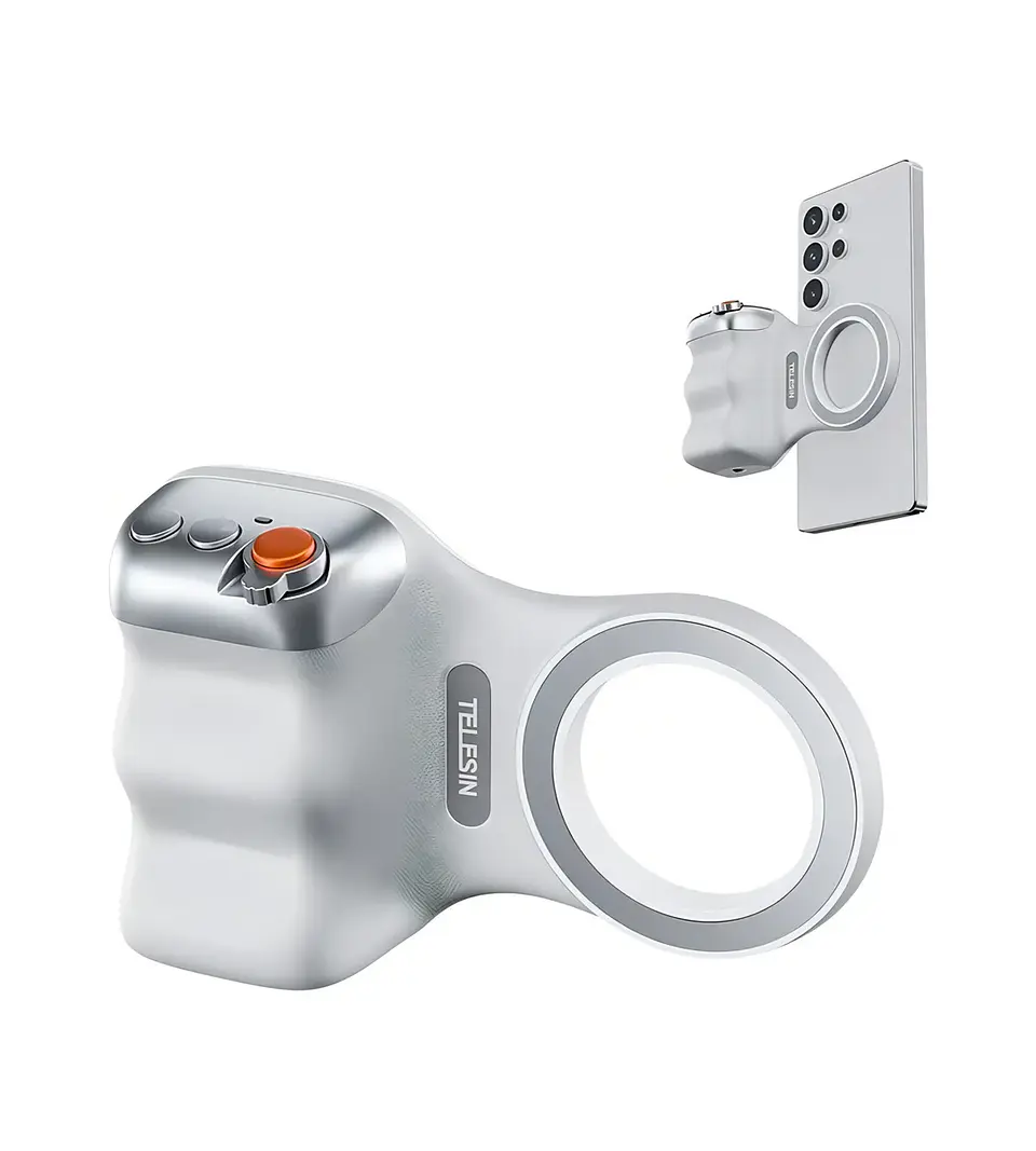 Empuñadura Magnetica Para Camara De Teléfono Soporte Telesin Blanco SAMSUNG - IPHONE 1