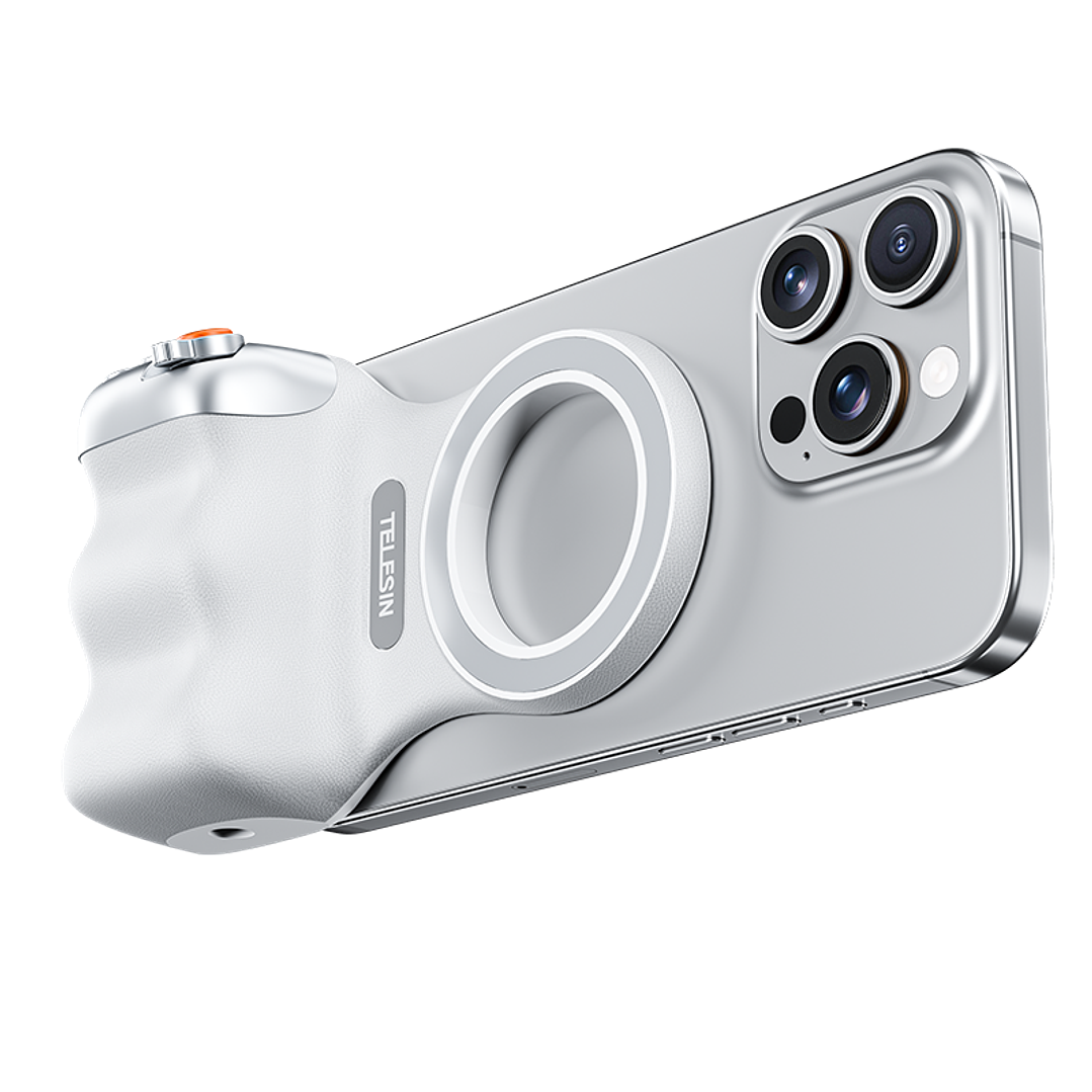 Empuñadura Magnetica Para Camara De Teléfono Soporte Telesin Blanco SAMSUNG - IPHONE 4