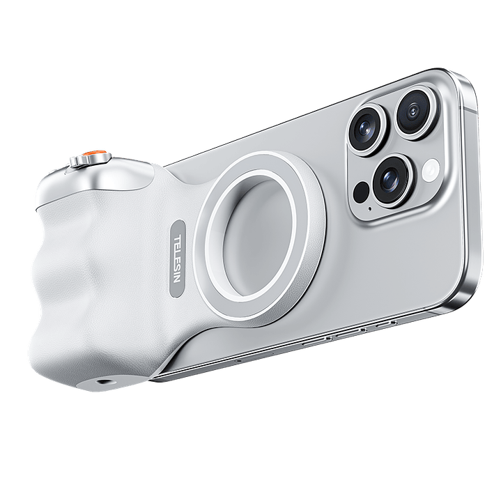 Empuñadura Magnetica Para Camara De Teléfono Soporte Telesin Blanco SAMSUNG - IPHONE 4