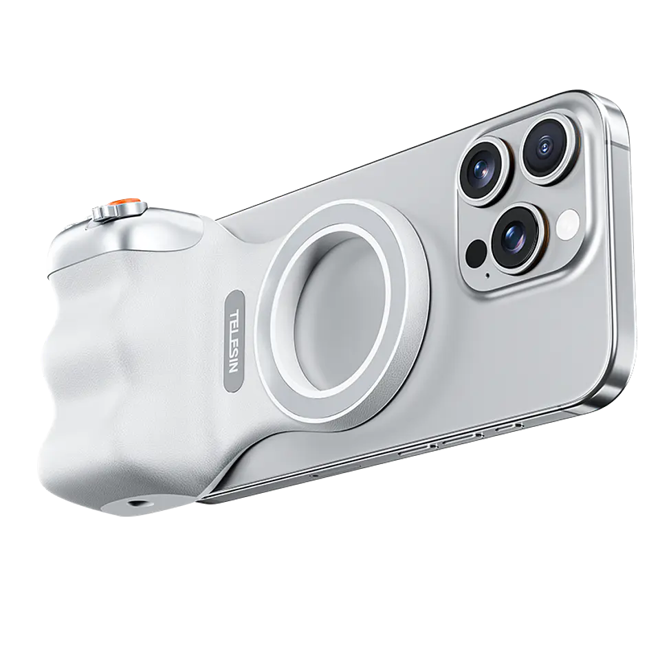 Empuñadura Magnetica Para Camara De Teléfono Soporte Telesin Blanco SAMSUNG - IPHONE 4