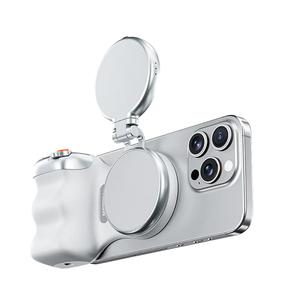 Empuñadura Magnetica Para Camara De Teléfono Soporte Telesin Blanco SAMSUNG - IPHONE 10