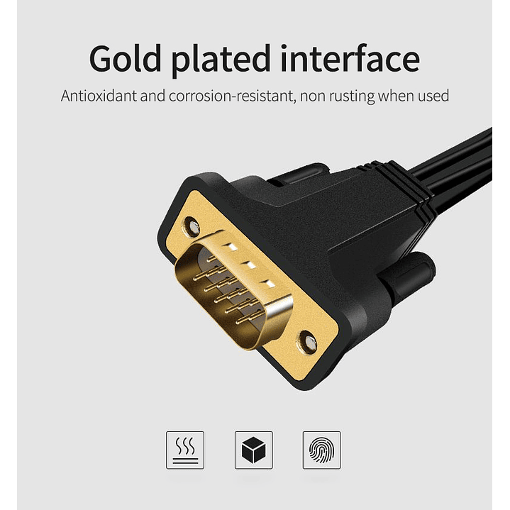 Adaptador VGA a HDMI con Audio y USB – VEGGIEG | 1080P Full HD 1.5 / 3 / 5 Metros 5