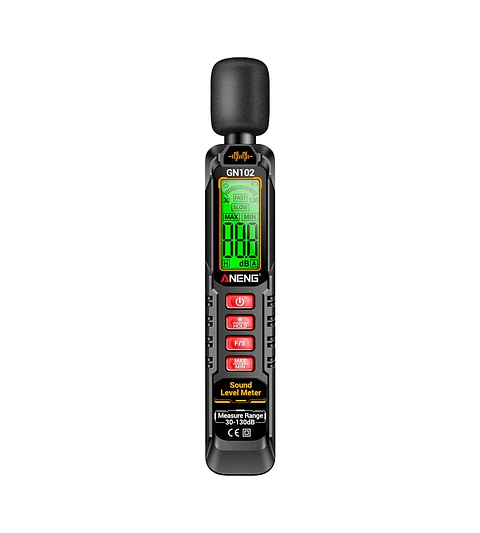 Medidor de Ruido Digital ANENG GN102  Decibelímetro Profesional 30-130 dB