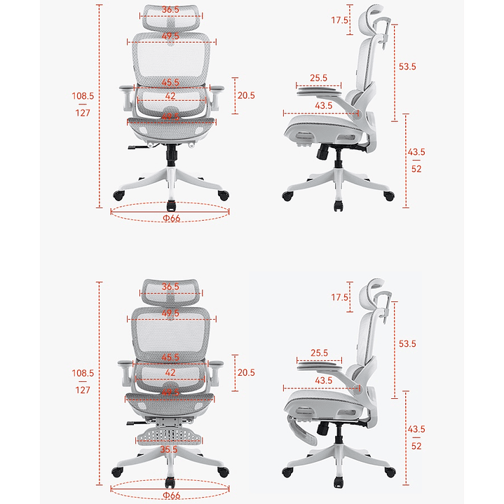 Silla Ergonómica SIHOO B100 Pro | Soporte Lumbar Flotante | Reclinable 135° | Reposabrazos 4D | Malla Premium Oficina / Home Office 2