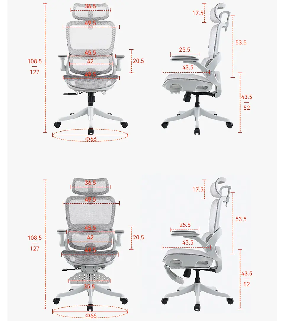 Silla Ergonómica SIHOO B100 Pro | Soporte Lumbar Flotante | Reclinable 135° | Reposabrazos 4D | Malla Premium Oficina / Home Office 2