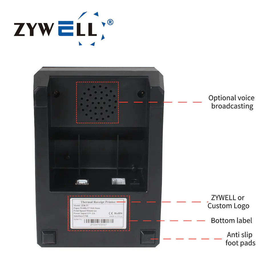 Impresora Térmica POS 58mm Z58-IV | USB / Bluetooth | Boletas y Tickets | Sin Tinta | Compatible POS 3