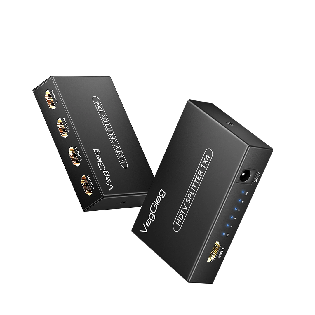 Splitter HDMI 1x4 VegGieg V-HD07 | Distribuidor HDMI 4K | 1 Entrada 4 Salidas | Plug & Play 1