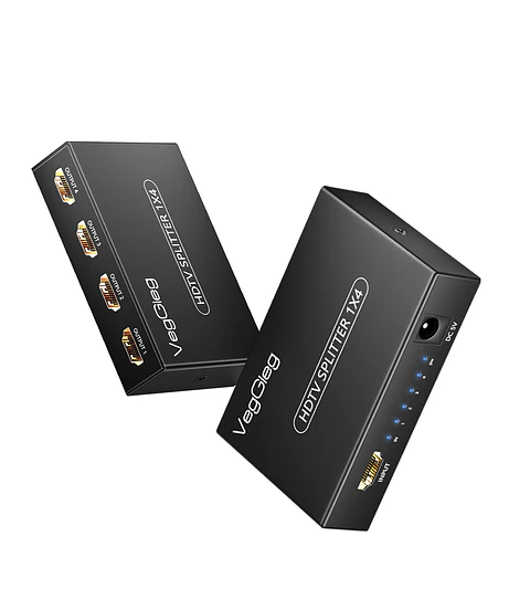 Splitter HDMI 1x4 VegGieg V-HD07 | Distribuidor HDMI 4K | 1 Entrada 4 Salidas | Plug & Play