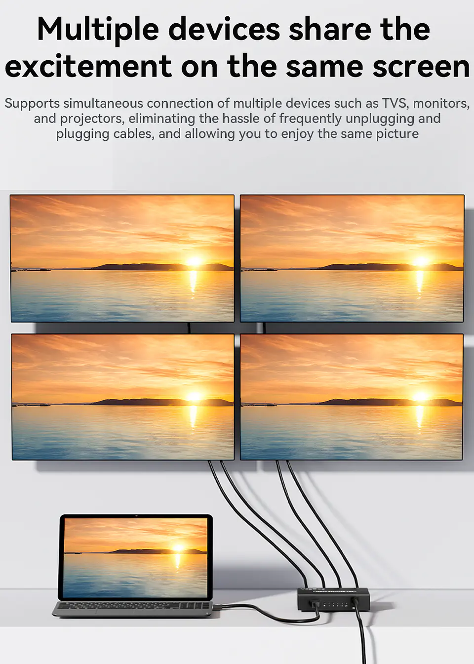 Splitter HDMI 1x4 VegGieg V-HD07 | Distribuidor HDMI 4K | 1 Entrada 4 Salidas | Plug & Play 8