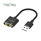 Adaptador USB a Audio 3.5mm + Mic VegGieg V-K103 | Tarjeta de Sonido USB | Plug & Play - Miniatura 1