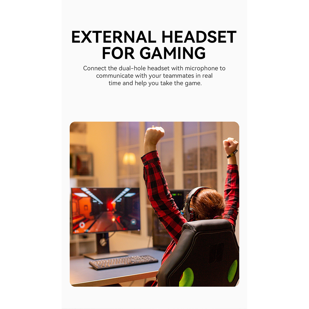 Adaptador USB a Audio 3.5mm + Mic VegGieg V-K103 | Tarjeta de Sonido USB | Plug & Play 3