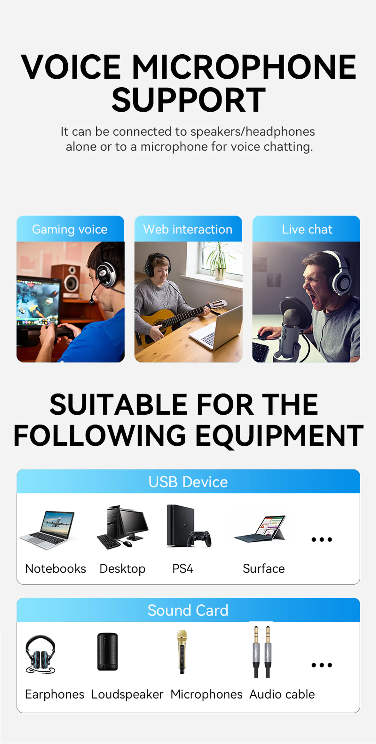 Adaptador USB a Audio 3.5mm + Mic VegGieg V-K103 | Tarjeta de Sonido USB | Plug & Play 9