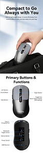 Mouse Inalámbrico VegGieg G900 | Bluetooth + 2.4 GHz | 3600 DPI | Pantalla Digital | Recargable - Miniatura 15