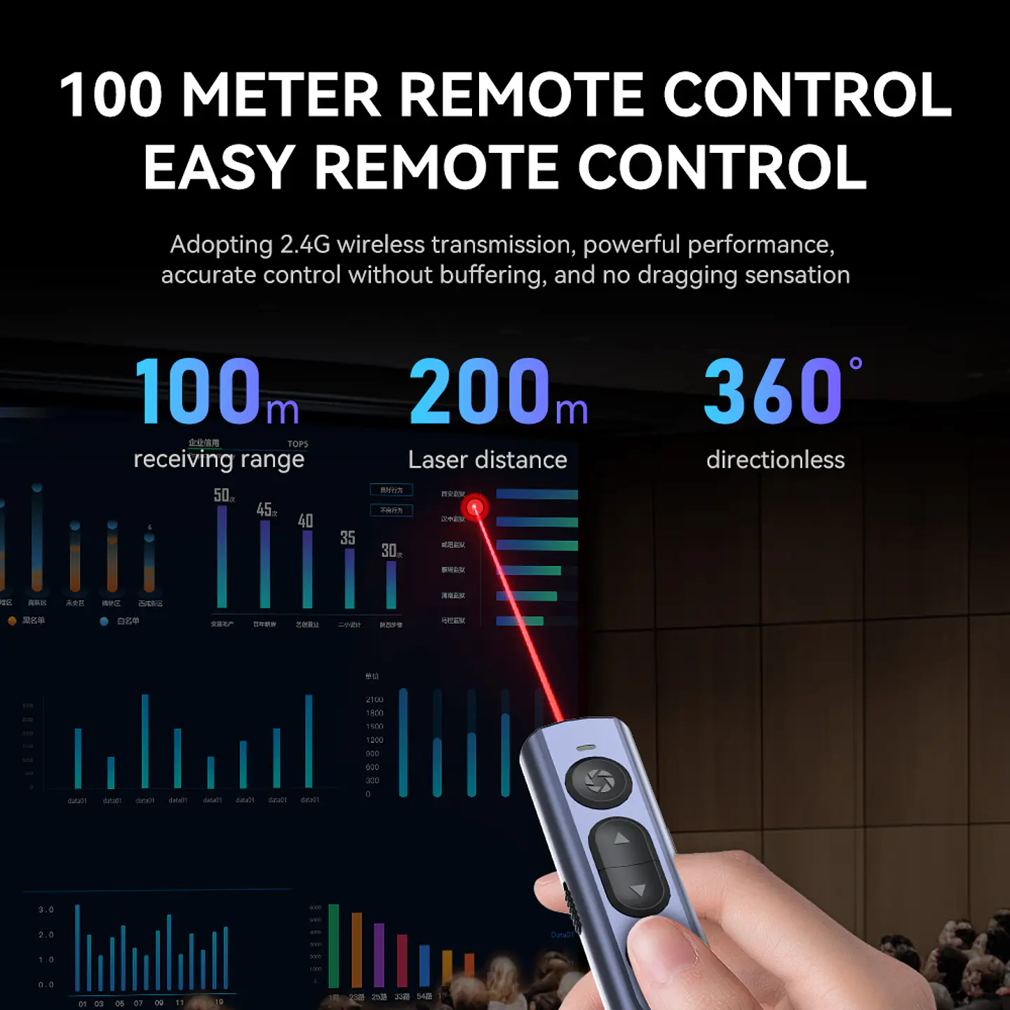 Puntero Láser Presentador VegGieg V-LP002 | Control PPT Inalámbrico | USB | 200 m Alcance 3