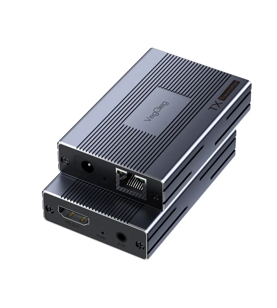 Extensor HDMI por Red 60 m VegGieg V-HE60 | HDMI a LAN Cat5e/6 | Full HD 1080p | Plug & Play 1