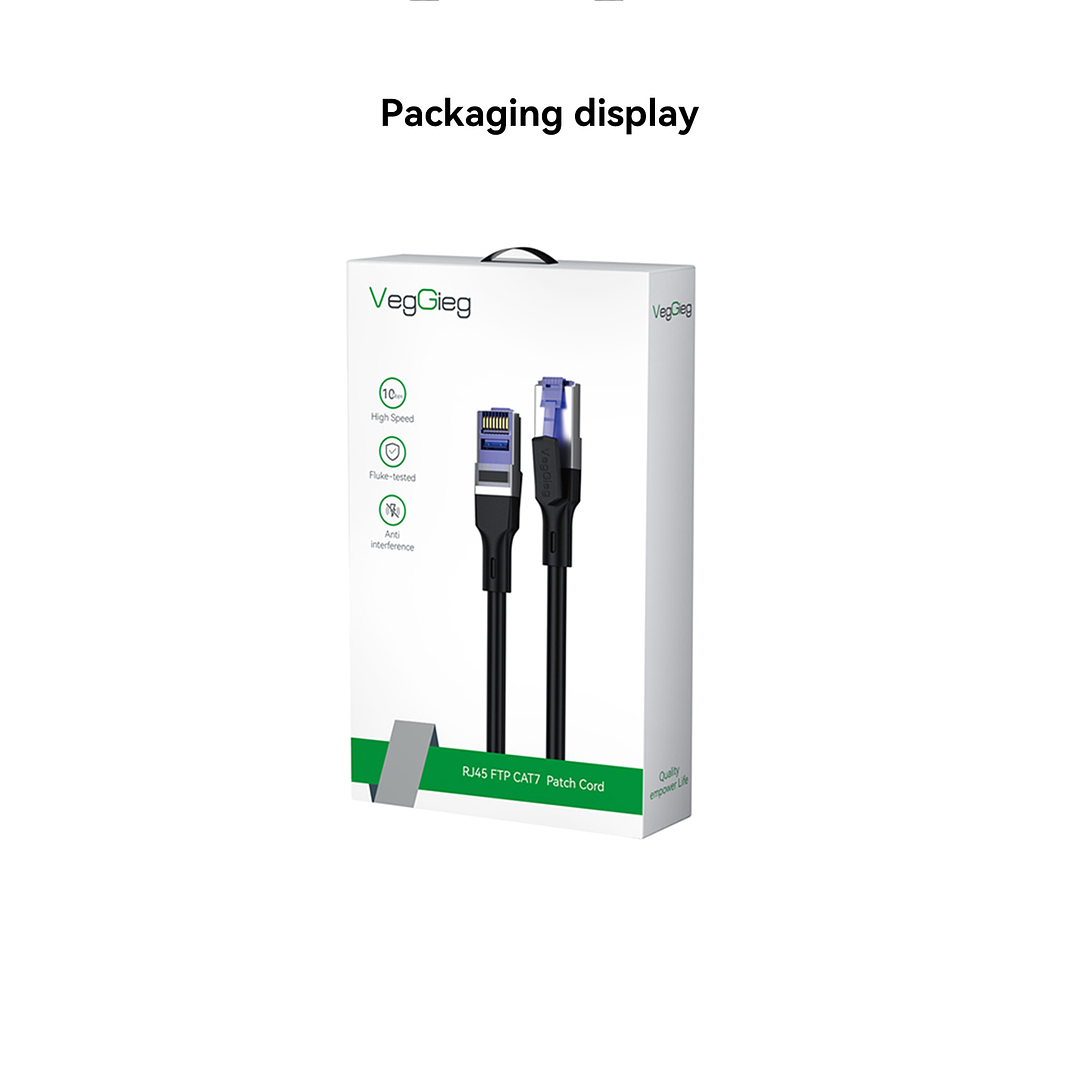 Cable de Red CAT7 10Gbps VegGieg  Blindado – Alta Velocidad Ethernet Gamer / Profesional 2