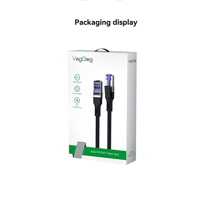 Cable de Red CAT7 10Gbps VegGieg  Blindado – Alta Velocidad Ethernet Gamer / Profesional 2