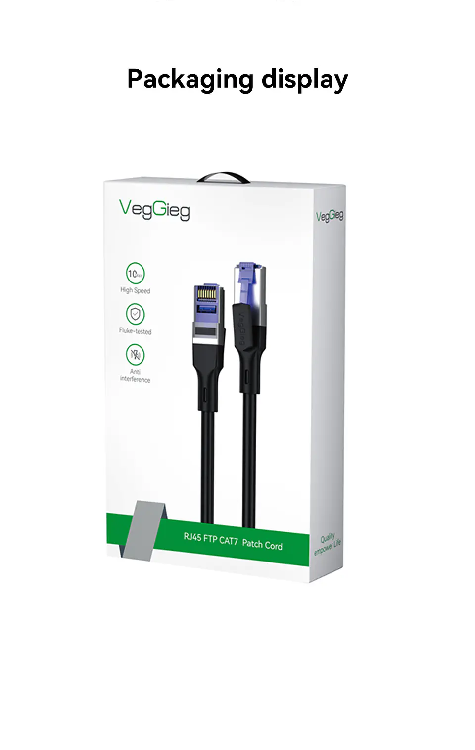 Cable de Red CAT7 10Gbps VegGieg  Blindado – Alta Velocidad Ethernet Gamer / Profesional 2