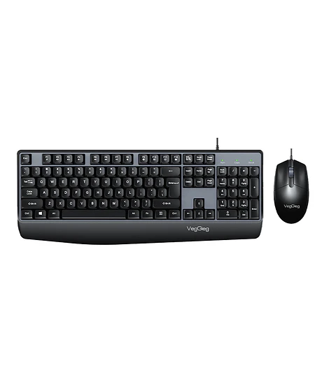 Combo Teclado + Mouse USB VegGieg MK500A – Kit Computador Oficina Plug & Play