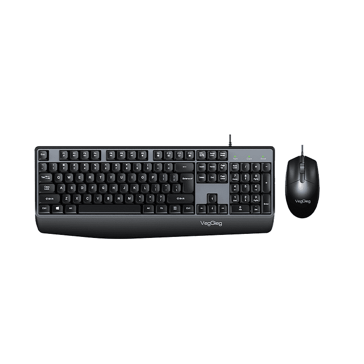 Combo Teclado + Mouse USB VegGieg MK500A – Kit Computador Oficina Plug & Play 1