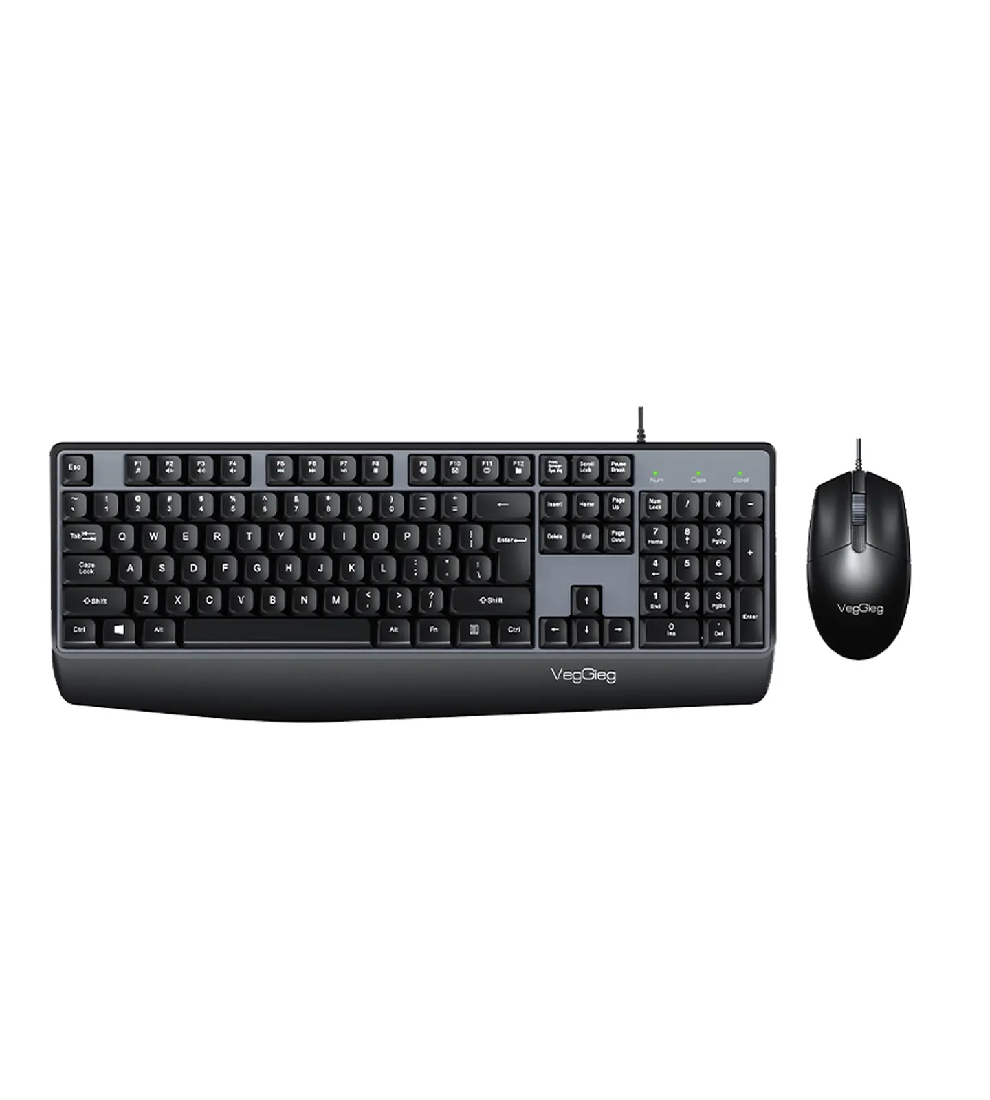 Combo Teclado + Mouse USB VegGieg MK500A – Kit Computador Oficina Plug & Play 1